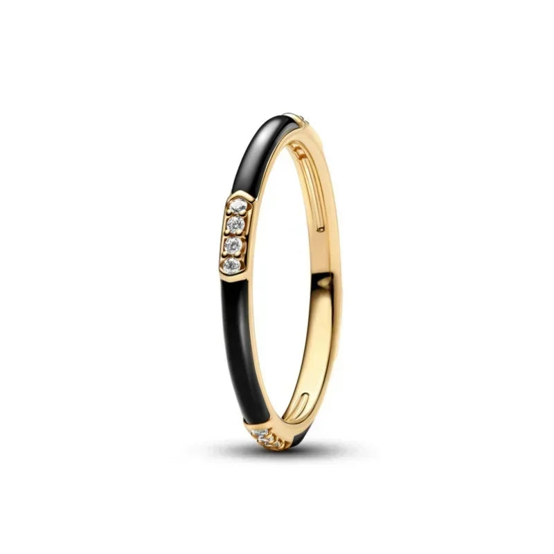 925 Sterling Silver Promise Ring – Golden Edge