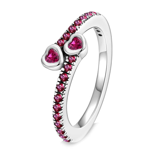 925 Sterling Silver Promise Ring -Ruby Serpent